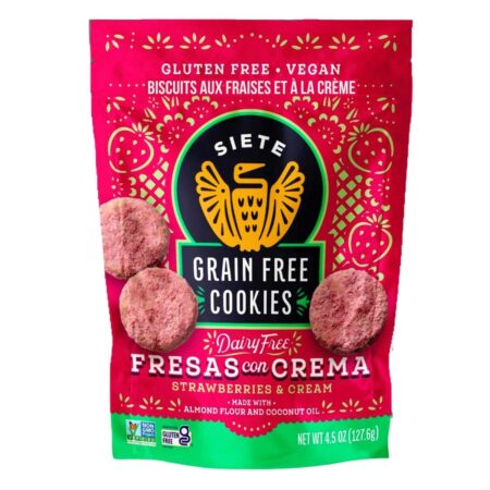 Siete Cookies Grain Free - Gluten Free Vegan Fresas Con Crema 4.5 Oz