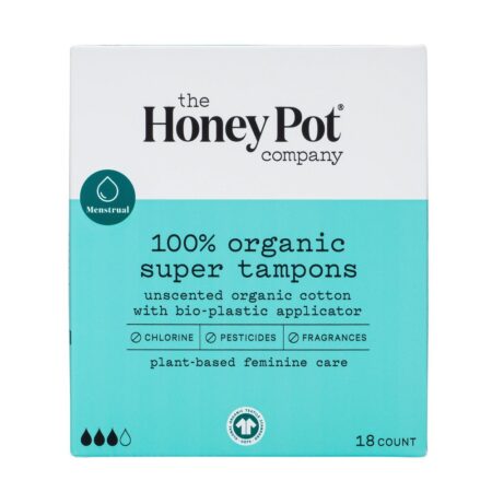 The Honey Pot Company The Honey Pot Super Organic Cotton Tampons - 18 Ct