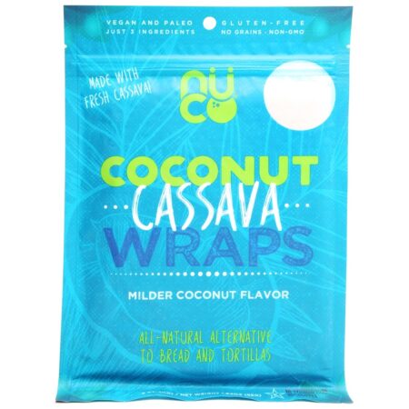 Nuco, Coconut Cassava Wraps, Milder Coconut, 5 Count, 1.94 Oz (55 G)