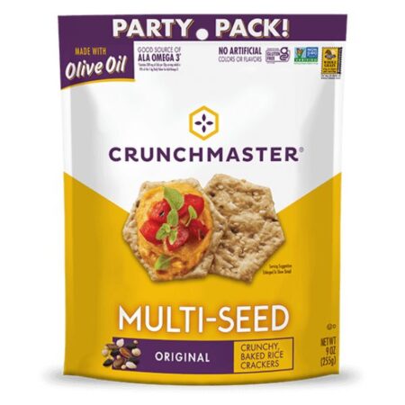 Crunchmaster Gluten Free Multi-Seed Baked Rice Crackers Party Size Original 9 Oz