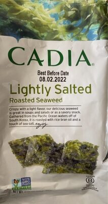 Cadia Lightly Salted Roasted Seaweed Snack 0.35 oz.