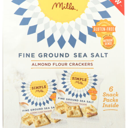 Simple Mills Almond Flour Crackers Gluten Free Fine Ground Sea Salt 6 Packs  4.9 Oz