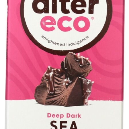 Alter Eco Organic Dark Chocolate Deep Dark Sea Salt 2.82 oz.