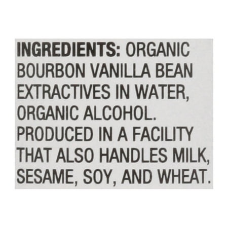 Cadia Organic Pure Vanilla Extract 4 oz.