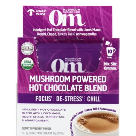 Om Organic Mushrooms Superfood Nutrition Hot Chocolate Powder 2.82 Oz.