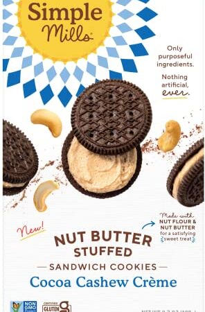 Simple Mills Nut Butter Stuffed Sandwich Cookies Cocoa & Cashew Butter 6.7 oz.