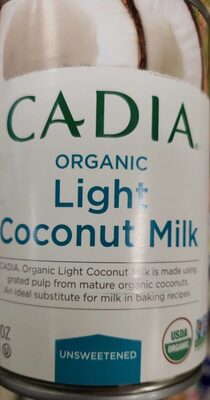 Cadia Organic Light Coconut Milk 13.5 oz.