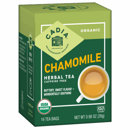 Cadia Organic Chamomile Tea Caffeine Free 16 Oz.